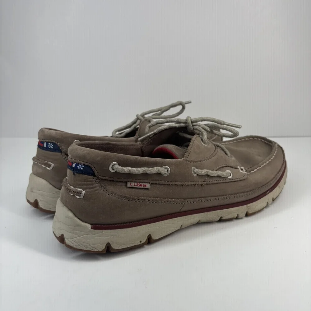 L.L.Bean Portlander Free Flex Men's US 10M Ledge Red Boat‎ Shoes Casual Slip-On